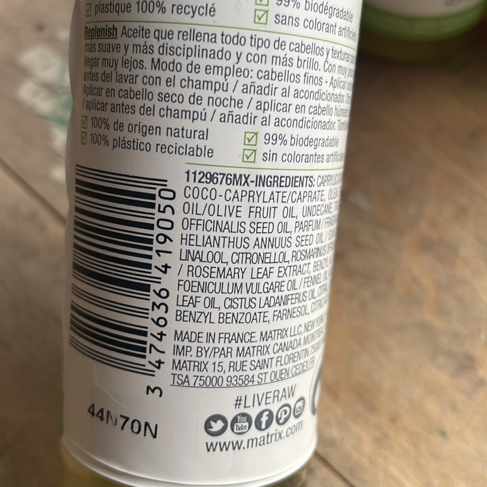 MATRIX BIOLAGE R.A.W. REPLENISH OIL MIST HAIR AND BEAUTY - Picture 3 of 6